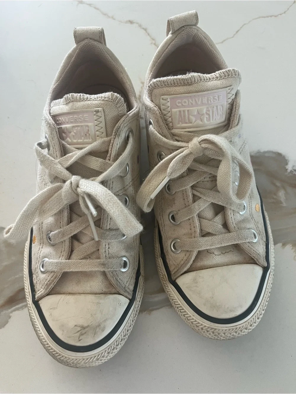 Converse Kids Neutral Beige Low Top Sneakers
